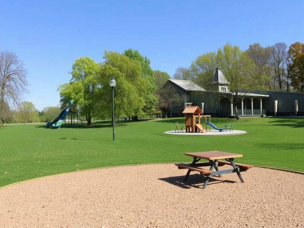 playground and picnic area in Parc de la Gare