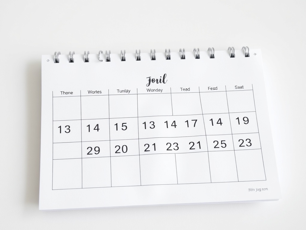 calendar pages flipping, weekend highlights marked, visual sense of routine and improvement