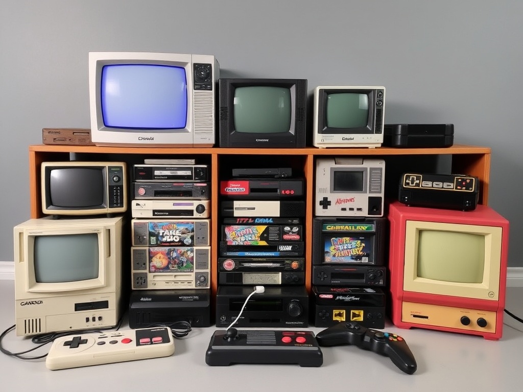1980s gaming consoles and games collection