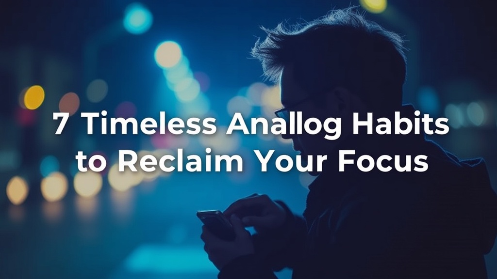 7 Timeless Analog Habits to Reclaim Your Focus