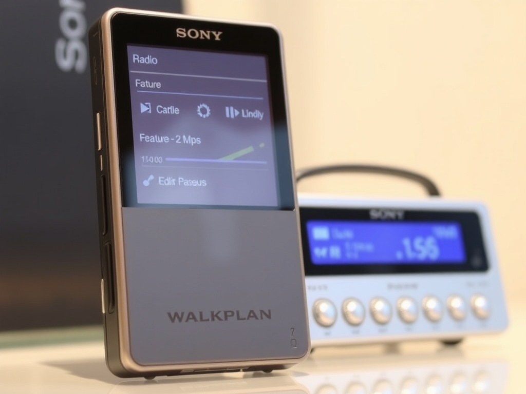 Sony Walkman WM-FX100 with radio feature on display, showcasing its sleek design
