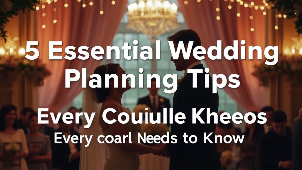 5 Essential Wedding Planning Tips Every Couple Needs to Know