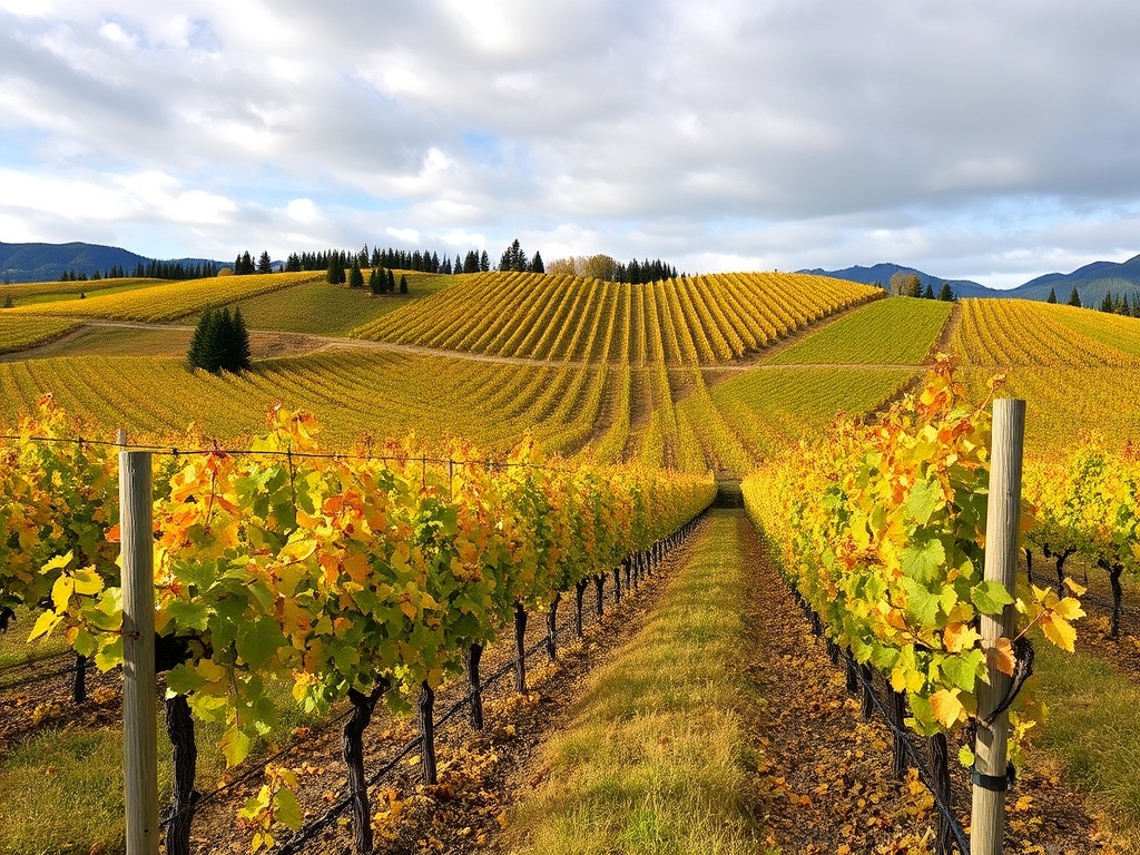 vineyards shifting from green to autumn colours in West Kelowna