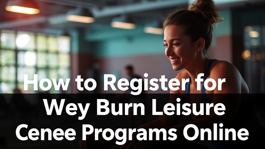 How to Register for Wey Burn Leisure Centre Programs Online