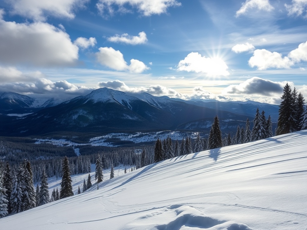 changing weather in Whistler mountains sun clouds snow mix dynamic sky