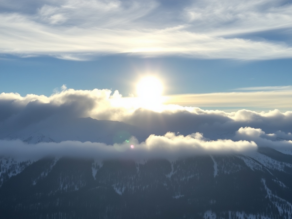 changing mountain weather Whistler clouds rolling over peaks snow and sun contrast