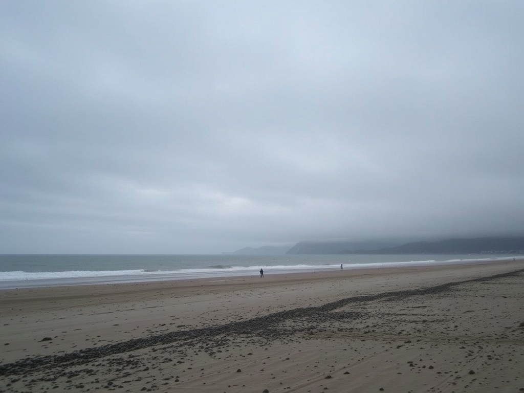 quiet beach White Rock cloudy moody atmosphere fewer people peaceful