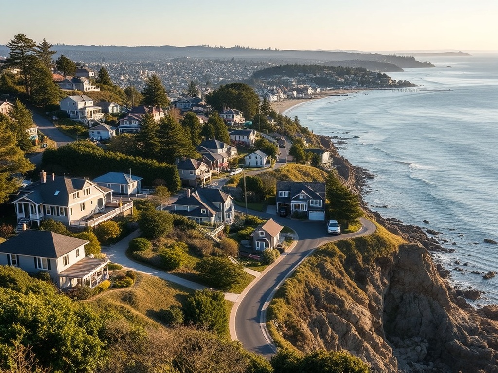 residential hillside streets White Rock ocean overlook houses and views