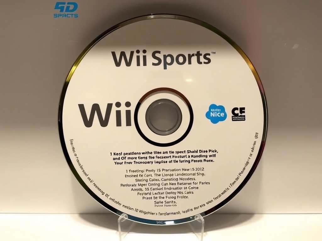 rare Wii Sports demo disc with kiosk label, displayed under soft lighting