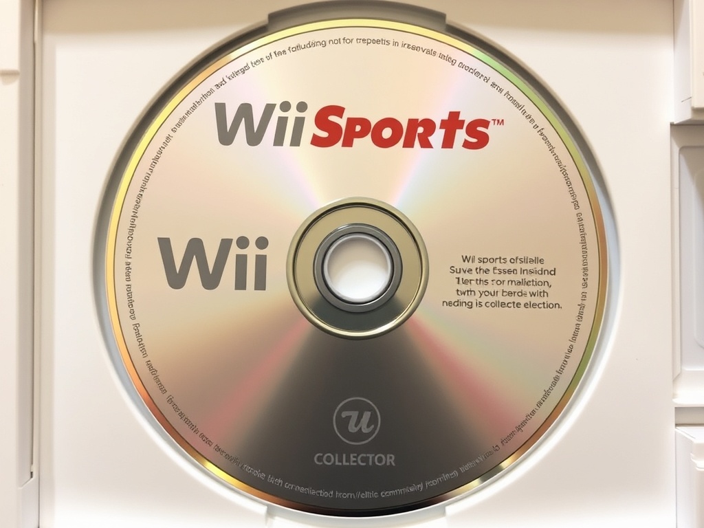 Wii Sports disc with Not For Resale marking, minimalistic packaging, collector focus