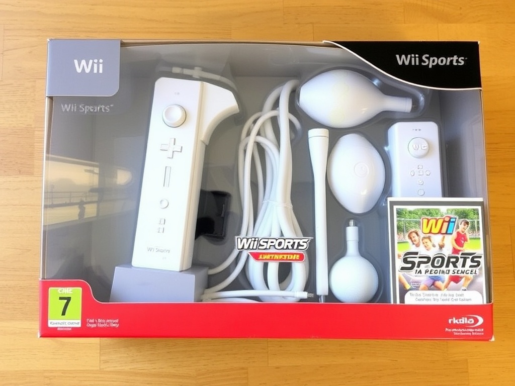A rare Wii Sports promotional bundle in original packaging with a collector's display label