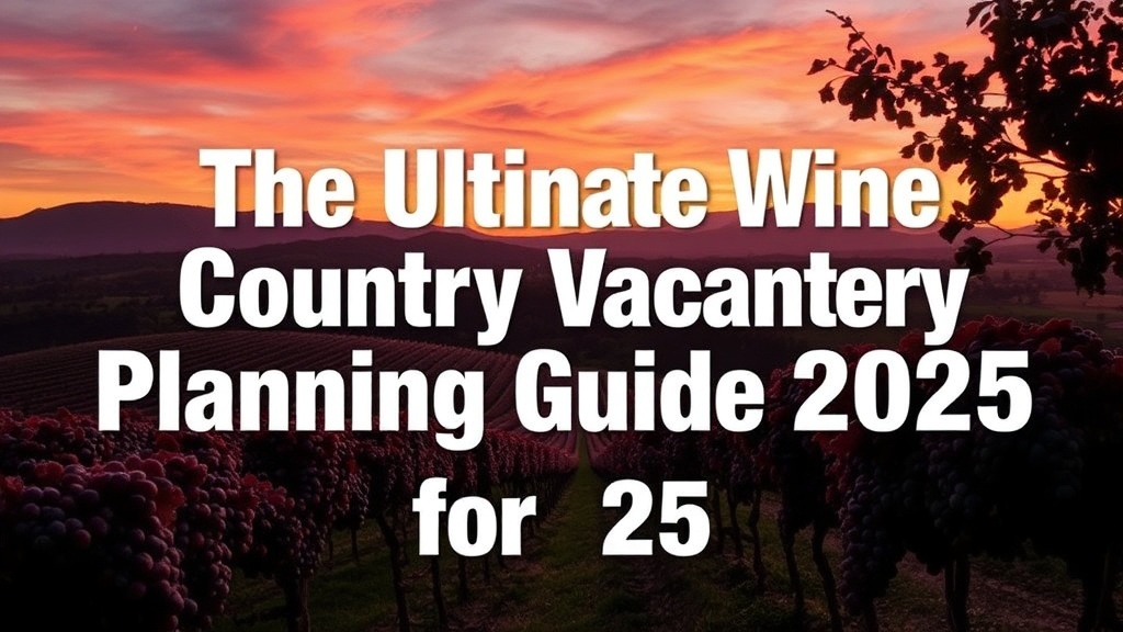 The Ultimate Wine Country Vacation Planning Guide for 2025