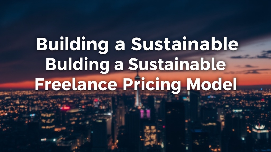 Building a Sustainable Freelance Pricing Model