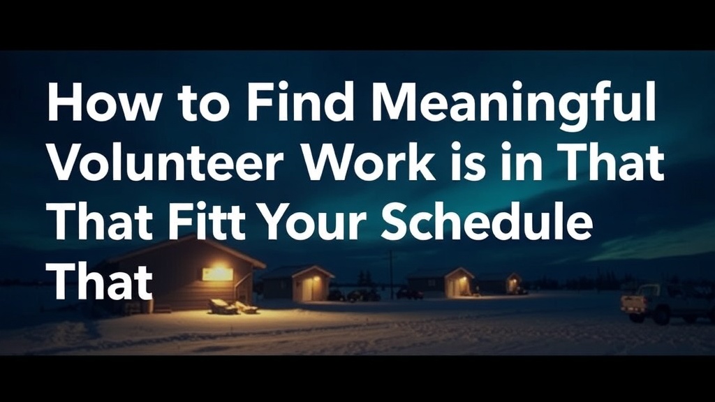 How to Find Meaningful Volunteer Work in Yellowknife That Fits Your Schedule
