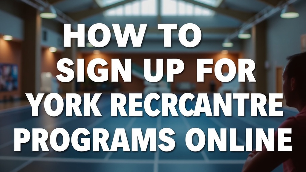 How to Sign Up for York Ton Recreation Centre Programs Online