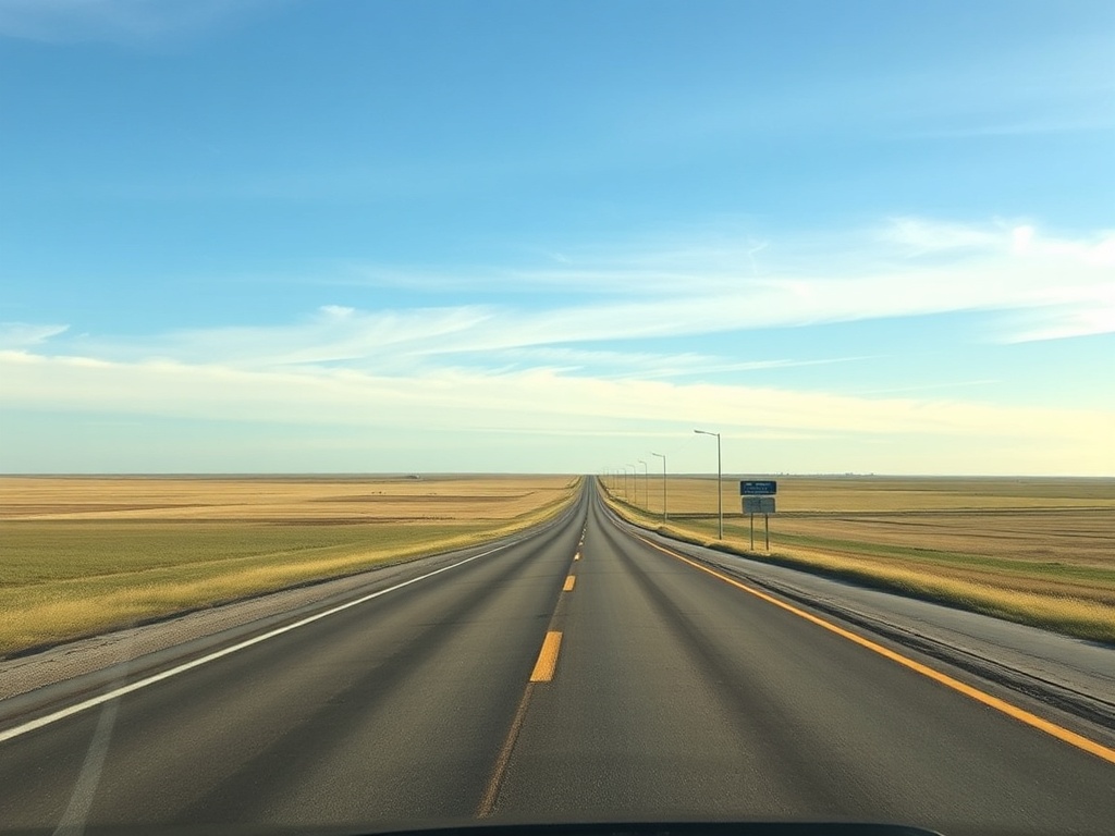 open prairie road outside yorkton big sky horizon calm afternoon minimal traffic